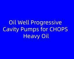 Oil Well Progressive Cavity Pumps for CHOPS Heavy Oil